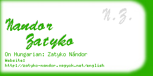 nandor zatyko business card
