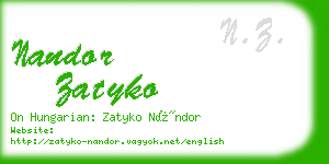 nandor zatyko business card